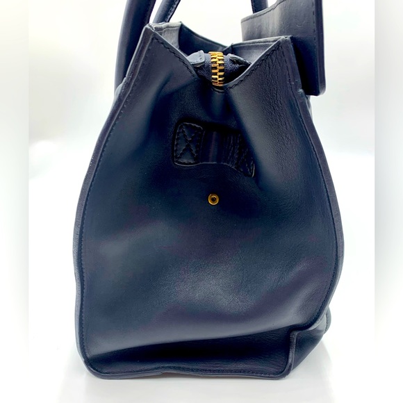 Auth Celine Large Marine Blue Smooth Calfskin Luggage Tote Ex+ Phantom Satchel - Picture 8 of 16